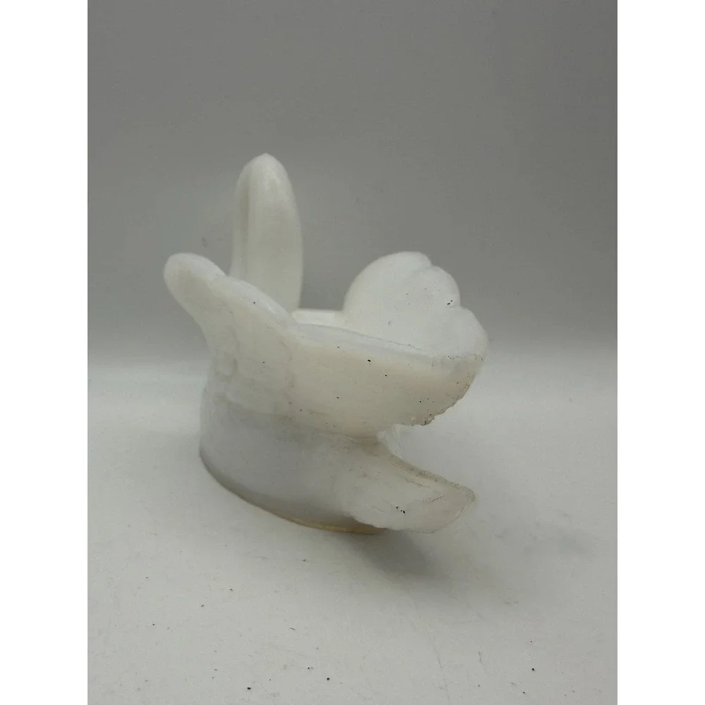 Vintage White Milk Glass Swan Planter Trinket Dish Vanity Candy Dish 5